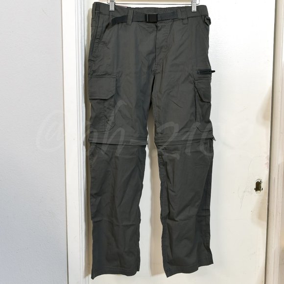BC Clothing Men's Convertible Stretch Cargo Hiking Pants Shorts GRAY - Picture 1 of 7